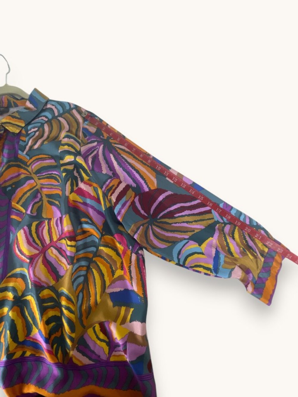 Haute Hippie Top NWOT Monstera Print 3X Boho - Picture 7 of 10